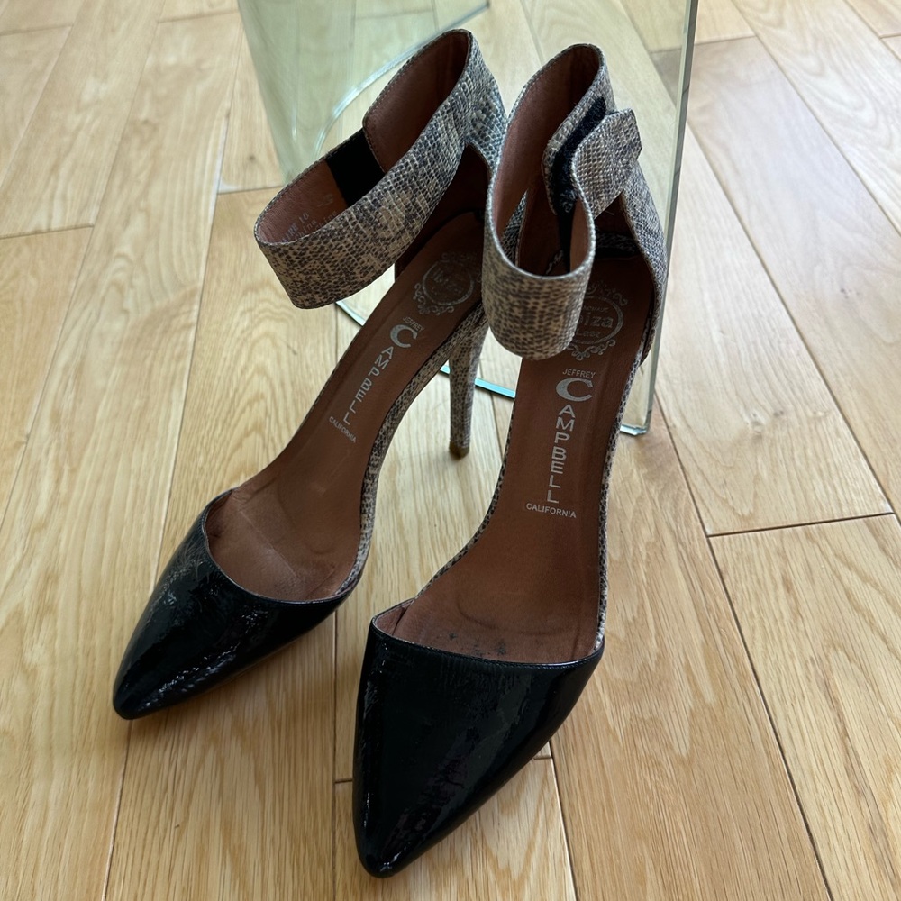 Jeffrey Campbell snake skin pointed toe heels - Picture 4 of 6